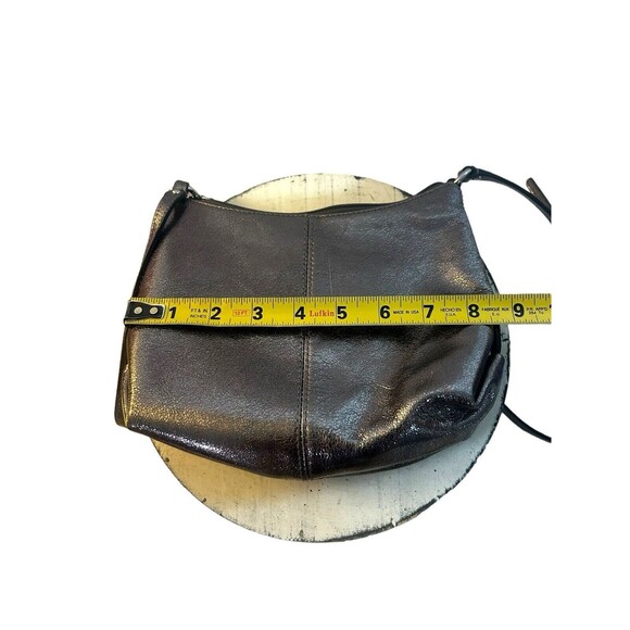 Coach Patent Liquid Gloss Shoulder Crossbody Bag Purse Metallic Graphite Grey - Picture 9 of 10